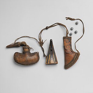 Bullet Pouch, Priming Flask, and Powder Flask