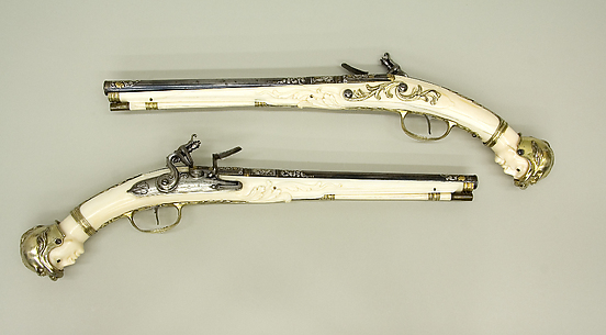 Pair of flintlock pistols