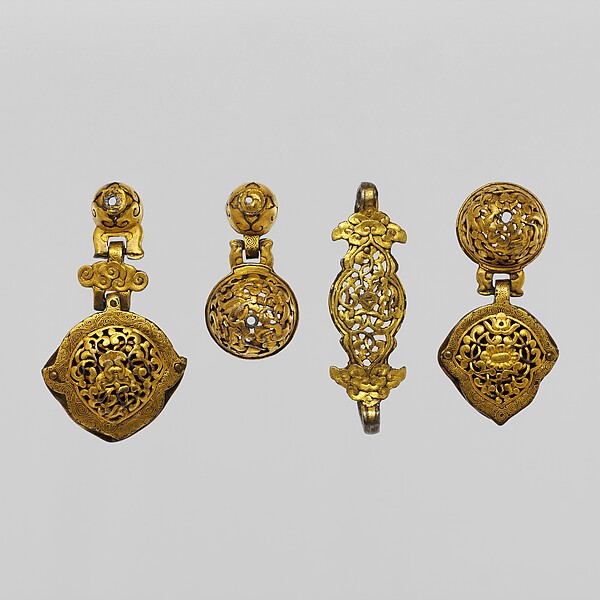 Ornamental Fittings (19) from a Horse Harness and an Ornamental Saddle Steel (1)
