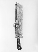 Hunting knife combined with wheellock pistol