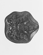 Full-size pattern in shape of cotton plant for applied motif at base of handle of Bryant Vase