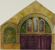 Design for church interior with Noli Me Tangere window