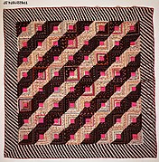 Quilt, Log Cabin pattern, Straight Furrow variation