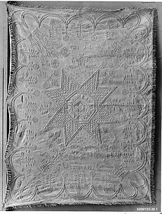 Embroidered whitework coverlet