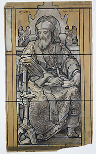 Cartoon for window, Wycliffe, St. John's Chapel Episcopal Divinity School, Cambridge, MA