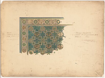 Design for a corner of a rug for the Curtis Publishing Co.