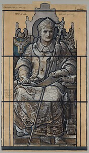 Cartoon for window, Saint Anselm, St. John's Chapel Episcopal Divinity School, Cambridge, MA