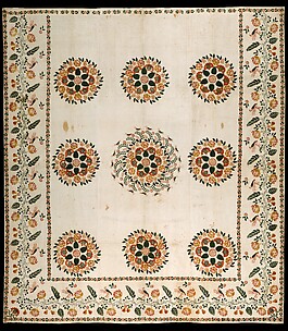 Wholecloth stenciled coverlet