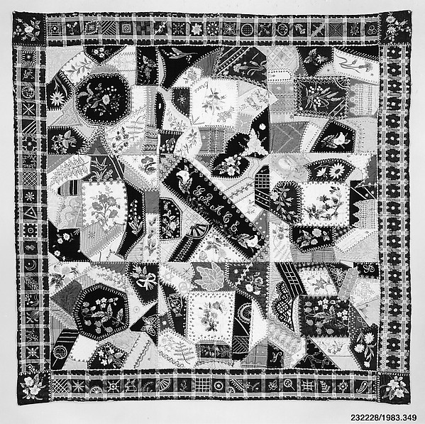 Quilt (or decorative throw), Crazy pattern