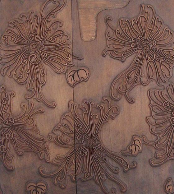 carved wood panel, Laurelton Hall