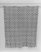 Coverlet, Four Snowballs pattern with Pine-tree border