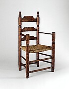 Slat-back armchair