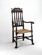 Banister-back armchair