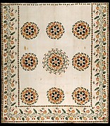 Wholecloth stenciled coverlet