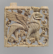 Openwork plaque with ram-headed sphinx