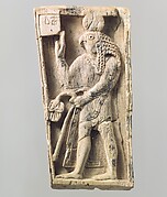 Plaque with a falcon-headed figure
