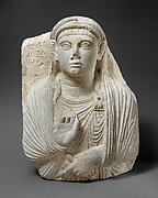 Gravestone with bust of a woman