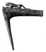 Pickaxe with crouching lion