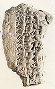 Cuneiform tablet: fragment of a table of reciprocals