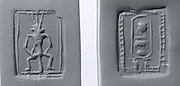 Stamp seal: Bes; cartouche of Men-kheper-re (Thutmose III)