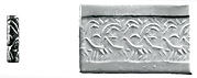 Cylinder seal and modern impression: two striding goats