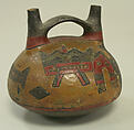 Double Spout And Bridge Bottle With Incised Design Paracas The