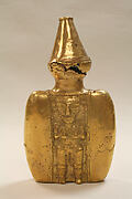 Gold Lime Container with Figure