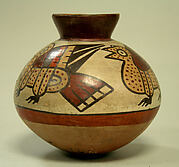 Collared jar with birds