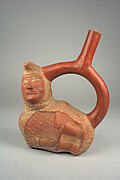 Stirrup Spout Bottle with Peanut Figure