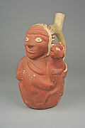 Stirrup Spout Bottle with Figure