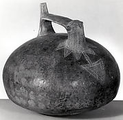 Double Spout and Bridge Bottle with Bird
