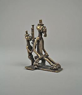 Gold Weight: Chief with Attendant