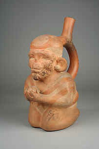 Stirrup Spout Bottle with Kneeling Leper