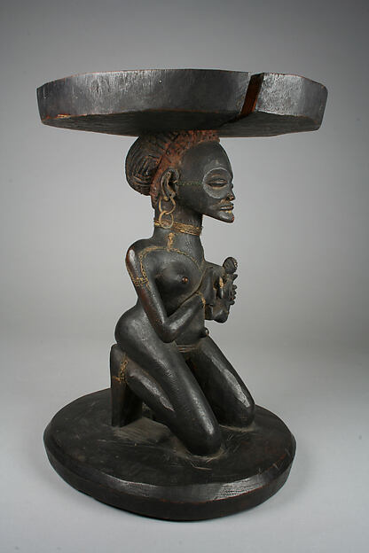 Prestige Stool: Mother and Child Caryatid