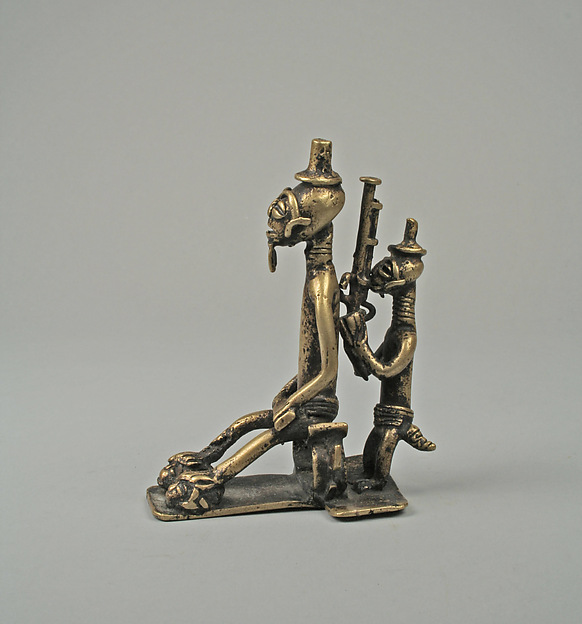 Gold Weight: Chief with Attendant