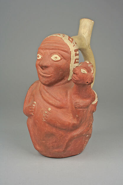 Stirrup Spout Bottle with Figure
