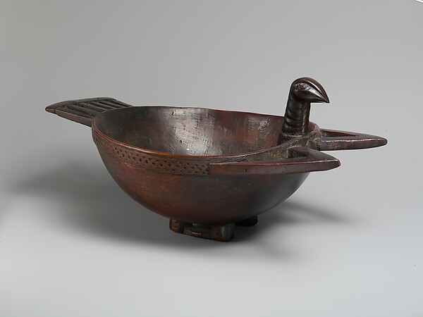 Object type: Pigment Bowl Culture/location: Papua New Guinea, Admiralty Islands, Manus Date: Late 19th-20th century Materials: Wood Dimensions: 7.5 x 15 x 10 in. Institution and accession number: The Metropolitan Museum of Art, 1979.206.1426