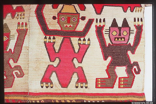 Tunic with Crescent Headdress Figures and Felines