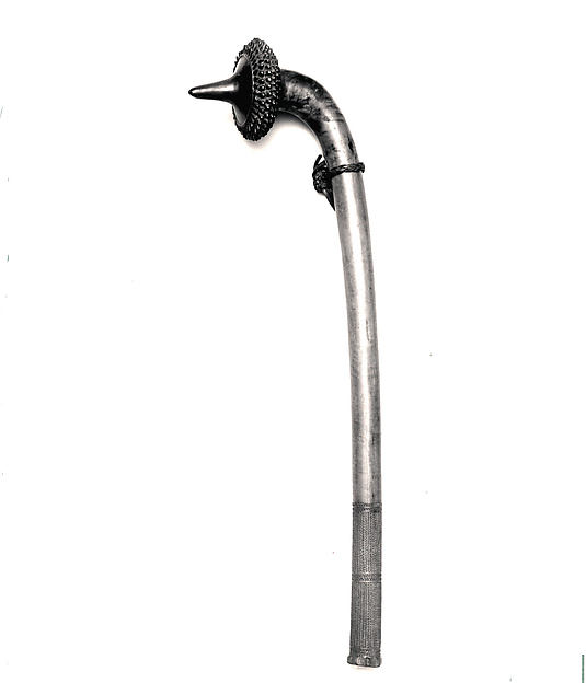 Object type: Club Indigenous Name: Totokia Culture/Location: Fiji Date: 19th century Materials: Wood, leather Dimensions: H. 33 in. x 8 7/8 in. Institute and accession number: The Metropolitan Museum of Art, 1979.206.1401