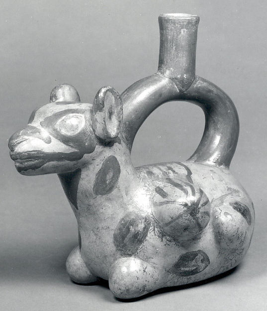 Stirrup Spout Bottle with Reclining Llama
