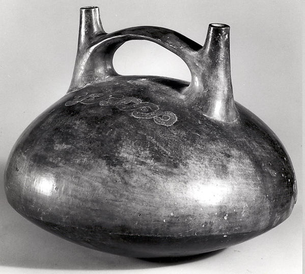 Bridge and Double Spout Bottle with Guilloches