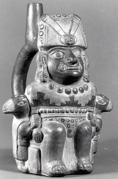 Bottle, Enthroned Figure