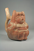 Stirrup Spout Bottle with Figure