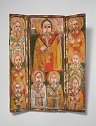 Icon Triptych: Ewost' atéwos and Eight of His Disciples
