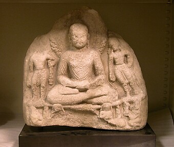Seated Buddha Flanked by Bodhisattvas