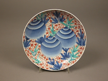 Dish with Design of Sacred Jewels, Plum, and Pine
