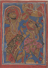 The Courtesan Kosa with the King's Charioteer: Folio from a Kalpasutra Manuscript
