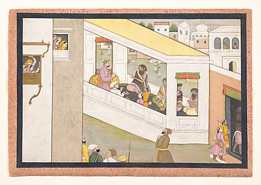 The Sage Vishvamitra Requests from King Dasharatha the Assistance of His Son Rama: Folio from a Ramayana series

