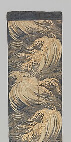 Obi (Sash) with Stylized Waves

