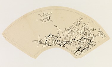 Butterfly, Bamboo, Flowers, and Rock, after Chen Hongshou